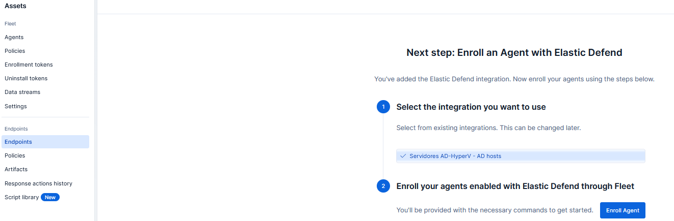 Vista detallada del proceso Enroll Agent