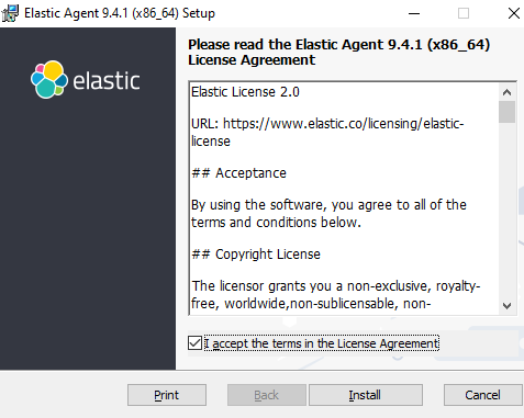Asistente de instalación del Elastic Agent