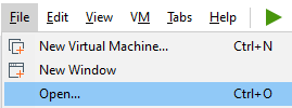 VMware File > Open