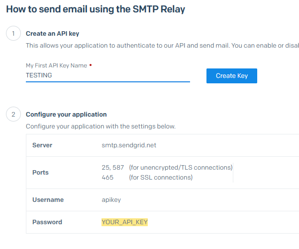 Creación de API Token en SendGrid