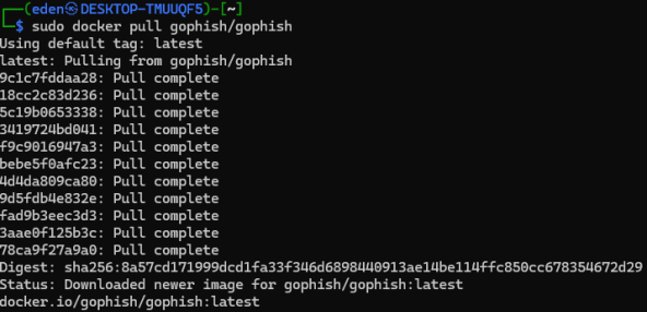 Descarga de la imagen oficial de Gophish