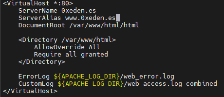 VirtualHost Apache